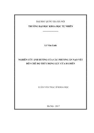 Luận văn Nghiên cứu ảnh hưởng của các phương án nạo vét đến chế độ thủy động lực cửa Đà Diễn