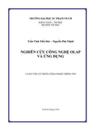 Luận văn Nghiên cứu công nghệ OLAP và ứng dụng