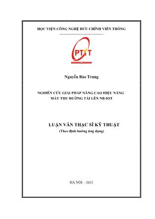 Luận văn Nghiên cứu giải pháp nâng cao hiệu năng máy thu đường tải lên NB-IoT