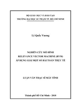Luận văn Nghiên cứu mô hình Relevance Vector Machine (RVM) áp dụng giải một số bài toán thực tế