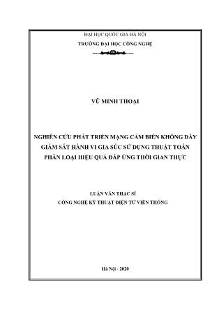 Luận văn Nghiên cứu phát triển mạng cảm biến không dây giám sát hành vi gia súc sử dụng thuật toán phân loại hiệu quả đáp ứng thời gian thực