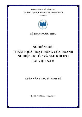 Luận văn Nghiên cứu thành quả hoạt động của doanh nghiệp trước và sau khi IPO tại Việt Nam