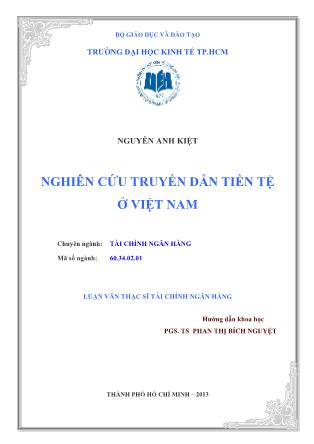 Luận văn Nghiên cứu truyền dẫn tiền tệ ở Việt Nam