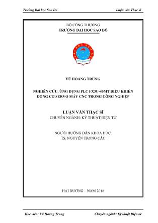Luận văn Nghiên cứu, ứng dụng PLC FX3U-40MT điều khiển động cơ servo máy CNC trong công nghiệp
