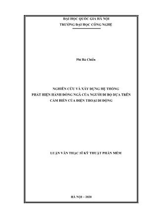 Luận văn Nghiên cứu và xây dựng hệ thống phát hiện hành đồng ngã của người đi bộ dựa trên cảm biến của điện thoại di động