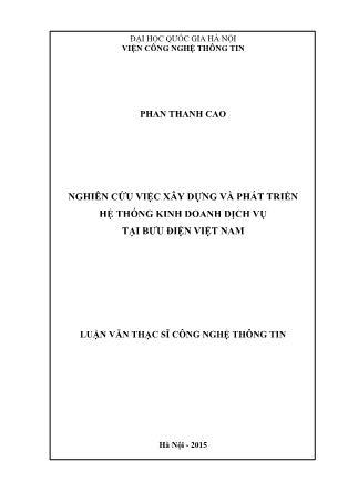 Luận văn Nghiên cứu việc xây dựng và phát triển hệ thống kinh doanh dịch vụ tại Bưu điện Việt Nam