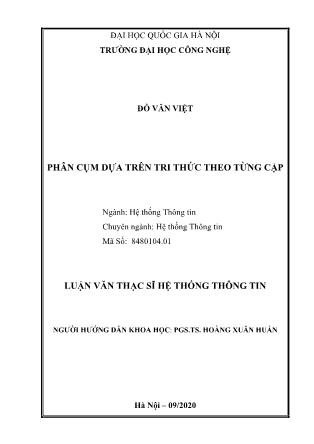 Luận văn Phân cụm dựa trên tri thức theo từng cặp