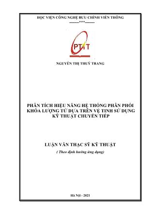 Luận văn Phân tích hiệu năng hệ thống phân phối khóa lượng tử dựa trên vệ tinh sử dụng kỹ thuật chuyển tiếp