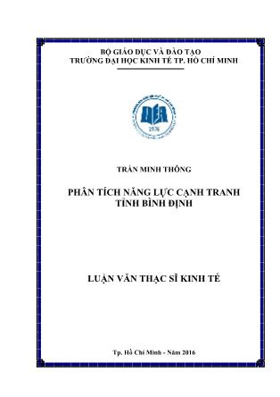 Luận văn Phân tích năng lực cạnh tranh tỉnh Bình Định