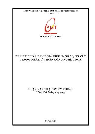 Luận văn Phân tích và đánh giá hiệu năng mạng VLC trong nhà dựa trên công nghệ CDMA