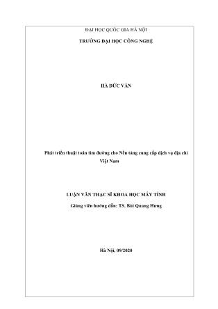 Luận văn Phát triển thuật toán tìm đường cho Nền tảng cung cấp dịch vụ địa chỉ Việt Nam