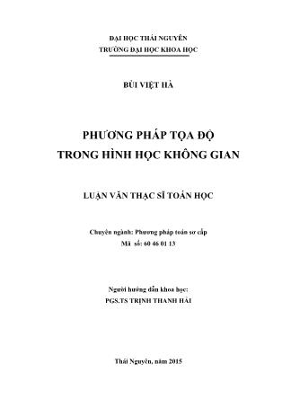 Luận văn Phương pháp tọa độ trong hình học không gian