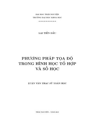 Luận văn Phương pháp tọa độ trong hình học tổ hợp và số học