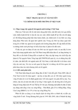 Luận văn Quản lý tài nguyên và chính sách môi trường ở Việt Nam