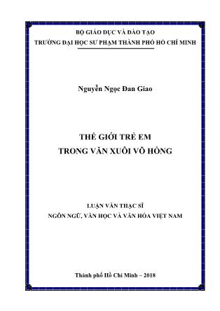Luận văn Thế giới trẻ em trong văn xuôi Võ Hồng