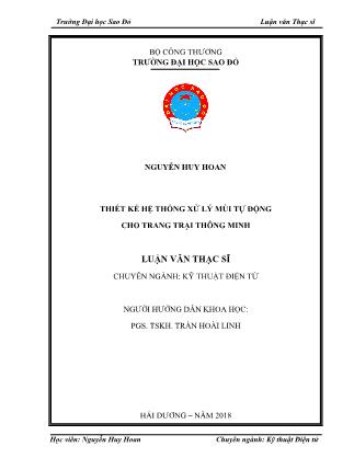 Luận văn Thiết kế hệ thống xử lý mùi tự động cho trang trại thông minh