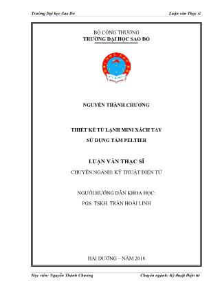 Luận văn Thiết kế tủ lạnh mini xách tay sử dụng tấm peltier
