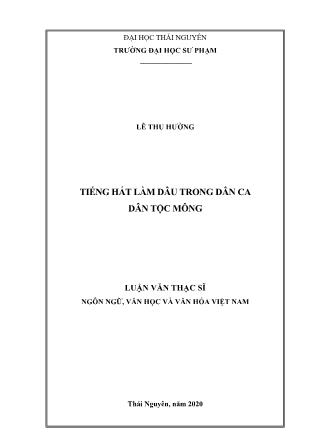 Luận văn Tiếng hát làm dâu trong dân ca dân tộc Mông