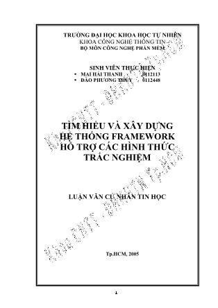 Luận văn Tìm hiểu và xây dựng hệ thống Framework hỗ trợ các hình thức trắc nghiệm