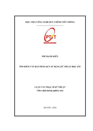 Luận văn Tìm kiếm văn bản pháp quy sử dụng kỹ thuật học sâu