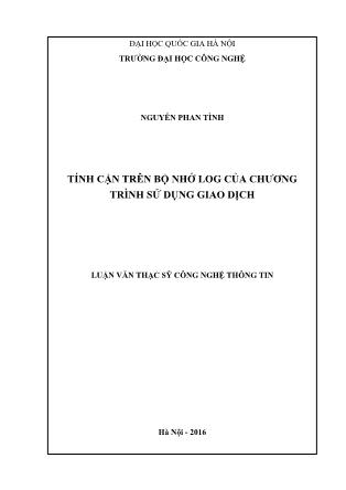 Luận văn Tính cận trên bộ nhớ log của chương trình sử dụng giao dịch