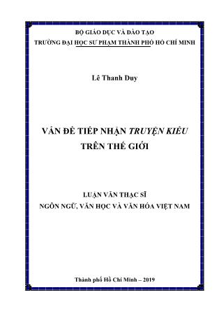 Luận văn Vấn đề tiếp nhận Truyện Kiều trên thế giới
