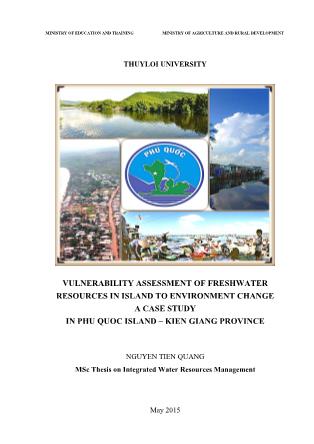 Luận văn Vulnerability assessment of freshwater reources in island to environment change a case study in Phu Quoc island – Kien Giang province
