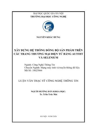 Luận văn Xây dựng hệ thống đồng bộ sản phẩm trên các trang thương mại điện tử bằng Autoit và Selenium