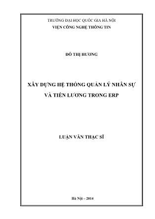 Luận văn Xây dựng hệ thống quản lý nhân sự và tiền lương trong ERP