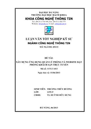 Luận văn Xây dựng ứng dụng quản lý phòng và website đặt phõng khách sạn trực tuyến