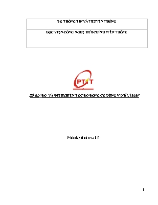 Tiểu luận Đo và điều khiển tốc độ động cơ dùng vi xử lí 8051