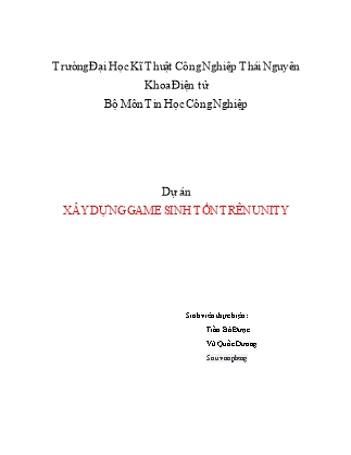 Tiểu luận Dự án xây dựng game sinh tồn trên Unity
