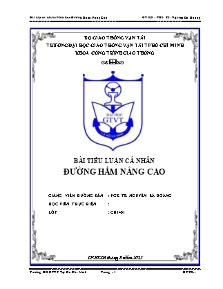 Tiểu luận Đường hầm nâng cao