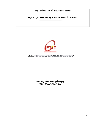 Tiểu luận Lập trình hướng đối tượng - Đề tài: Cơ bản về lập trình Android và ứng dụng