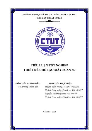 Tiểu luận Thiết kế chế tạo máy scan 3D