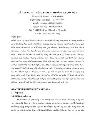 Tiểu luận Xây dựng hệ thống điểm danh bằng khuôn mặt