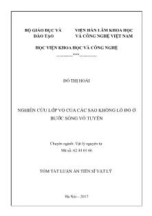 Tóm tắt Luận án Nghiên cứu lớp vỏ của các sao khổng lồ đỏ ở bước sóng vô tuyến