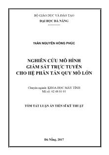 Tóm tắt Luận án Nghiên cứu mô hình giám sát trực tuyến cho hệ phân tán quy mô lớn