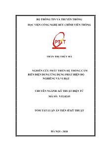 Tóm tắt Luận án Nghiên cứu phát triển hệ thống cảm biến điện dung ứng dụng phát hiện độ nghiêng và vi hạt