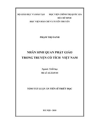 Tóm tắt Luận án Nhân sinh quan Phật giáo trong truyện cổ tích Việt Nam