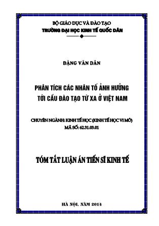 Tóm tắt Luận án Phân tích các nhân tố ảnh hưởng tới cầu đào tạo từ xa ở Việt Nam