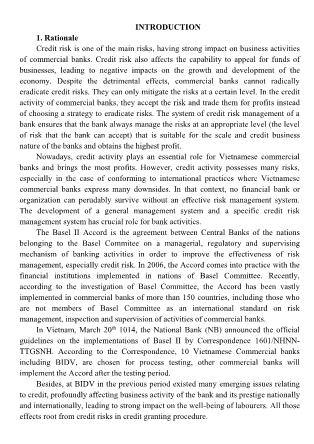Tóm tắt Luận án Prevention and mitigation of credit risk at BIDV