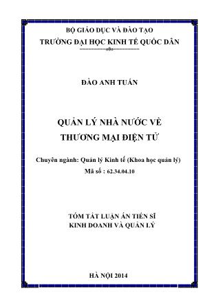 Tóm tắt Luận án Quản lý nhà nước về thương mại điện tử
