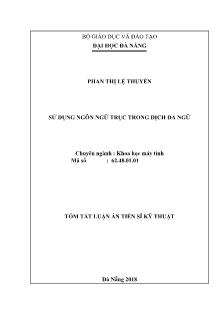 Tóm tắt Luận án Sử dụng ngôn ngữ trục trong dịch đa ngữ