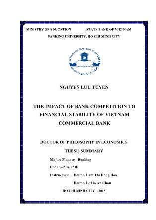Tóm tắt Luận án The impact of bank competition to financial stability ...