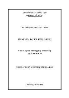 Tóm tắt Luận văn Hàm vectơ và ứng dụng