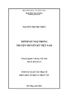 Tóm tắt Luận văn Môtip kỳ ngộ trong truyện truyền kỳ Việt Nam