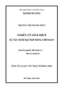 Tóm tắt Luận văn Nghiên cứu kích thích sự nảy mầm hạt bắp bằng chitosan