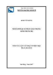Tóm tắt Luận văn Nhân sinh quan Phật giáo trong kinh Trung Bộ
