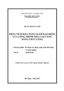 Tóm tắt Luận văn Phân tích khả năng giảm dao động của công trình nhà cao tầng bằng chất lỏng